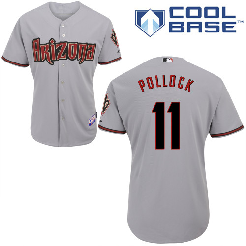 A-J Pollock #11 MLB Jersey-Arizona Diamondbacks Men's Authentic Road Gray Cool Base Baseball Jersey